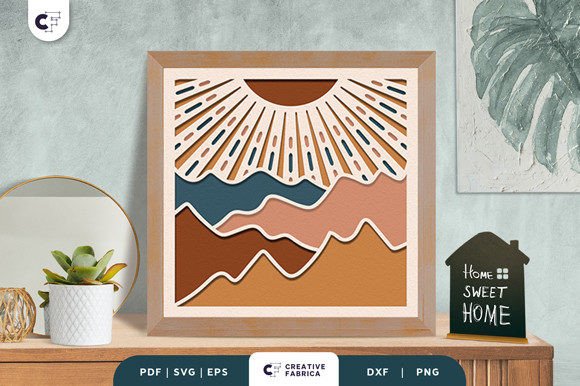 Download Sun Boho Decoration 3D Light Box Papercut - Boho decoration Collection