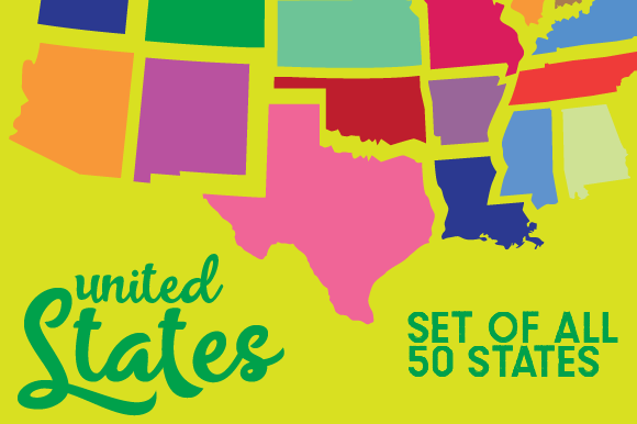 Download Set of All 50 US States Contour - Premium Resources