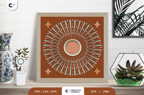 Download Sunrise Boho Decoration 3D Light Box SVG - Boho decoration Collection